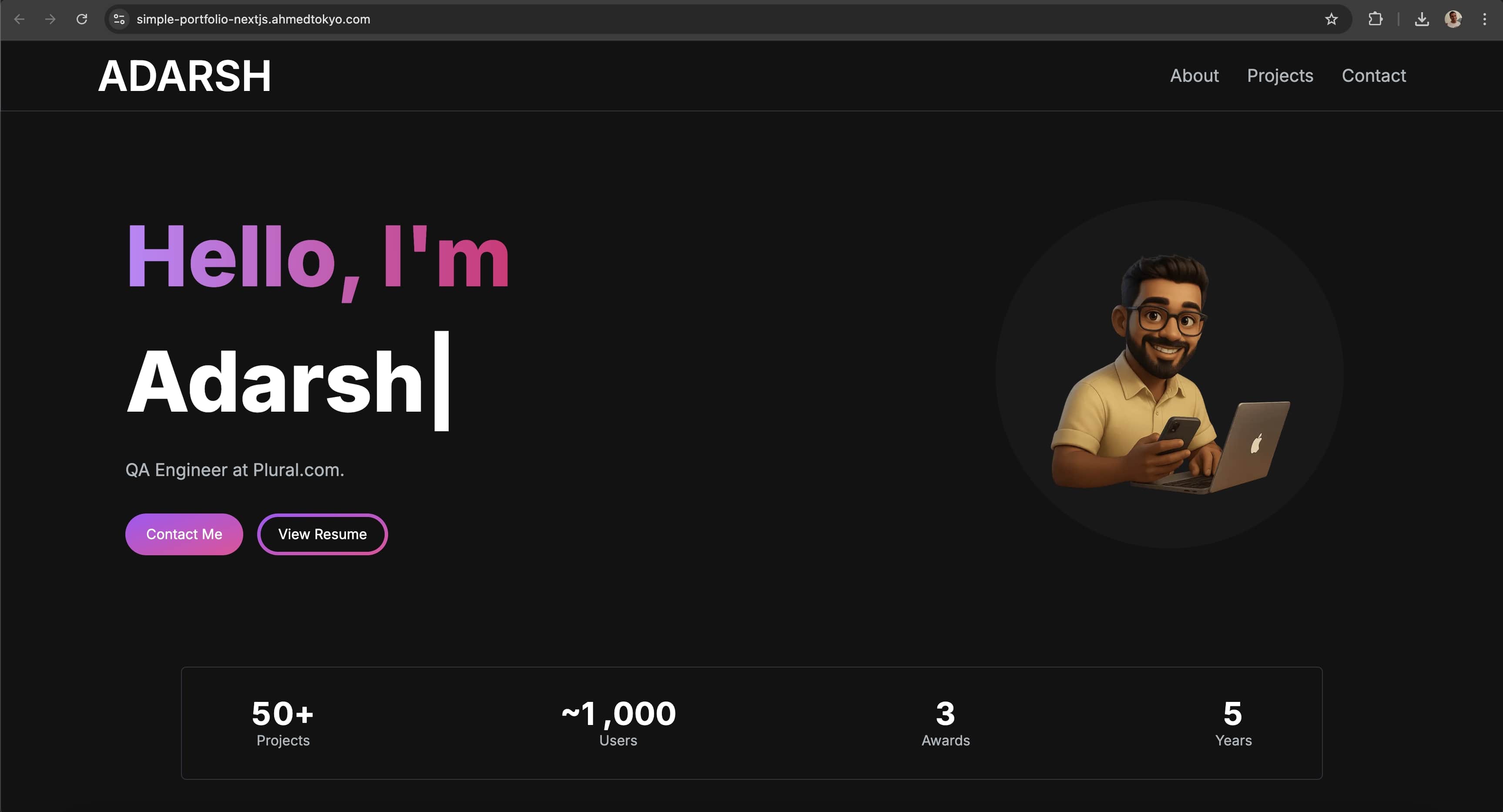 👨🏻💻 Simple Portfolio with Next.js cover